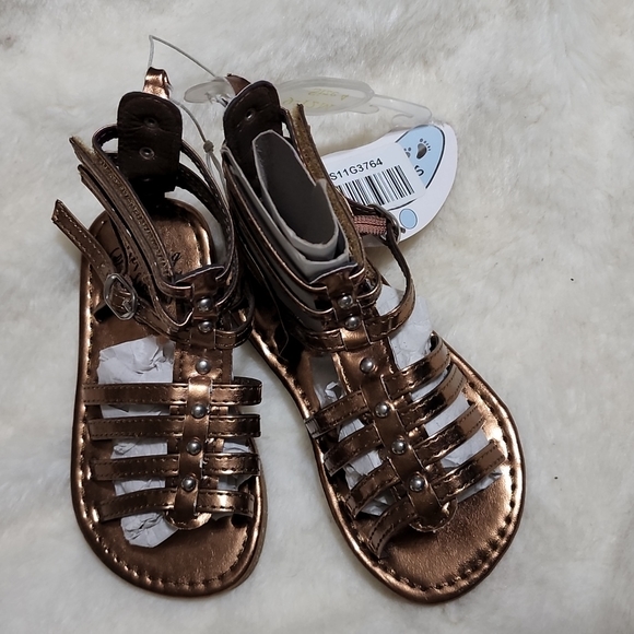 COPPER Strappy Sandals NWTS  Size 4 ADORABLE Stepping Stones - Picture 2 of 5